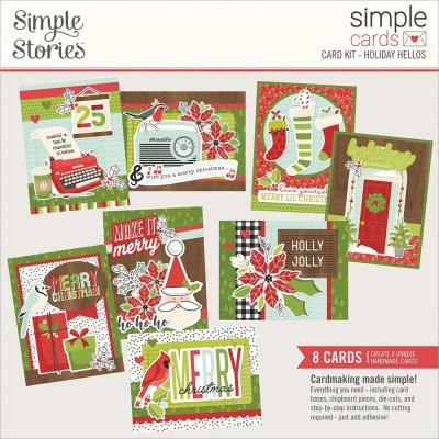 Simple Stories Make It Merry Simple Cards Card Kit - Holiday Hellos
